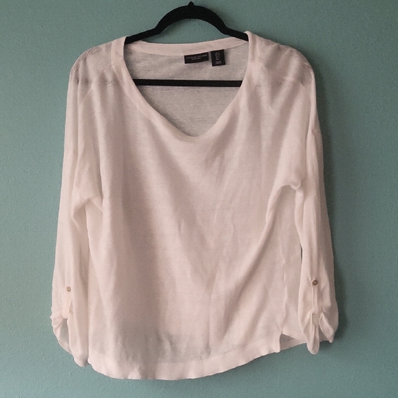 Adrienne Vittadini Tops - Adrienne Vittadini oversized 100% Linen white top